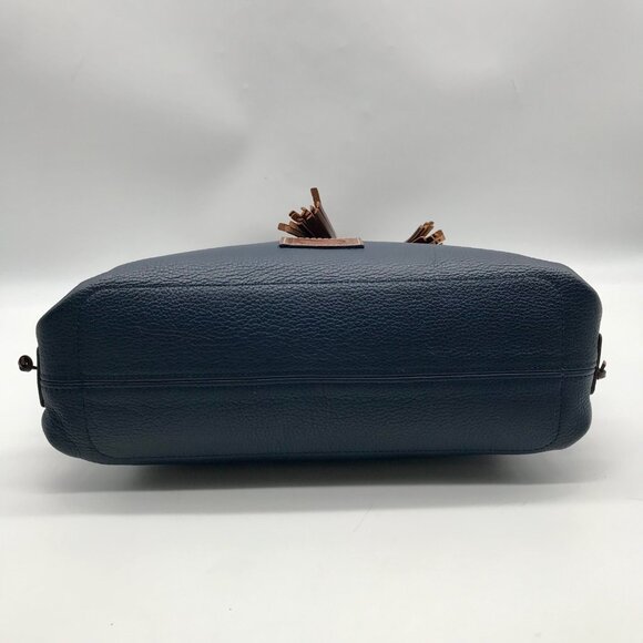 Dooney & Bourke Dark Blue Pebble Grain Tassel Tote - Picture 5 of 11